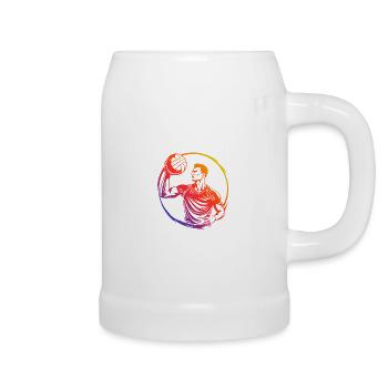 Joueur de volley-ball coloré - Chope en céramique - blanc - Droite