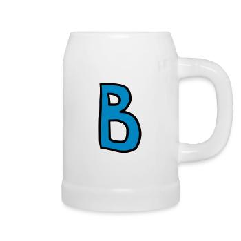 Buchstabe B Comic Cartoon - Bierkrug - Weiß - Rechts