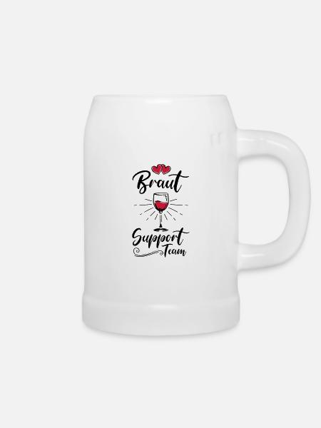 braut support team wein - Bierkrug - Weiß