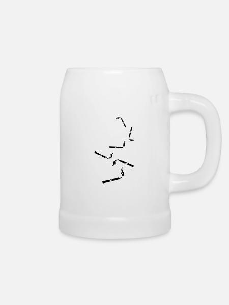 E-Zigarette Silhouette - Bierkrug - Weiß