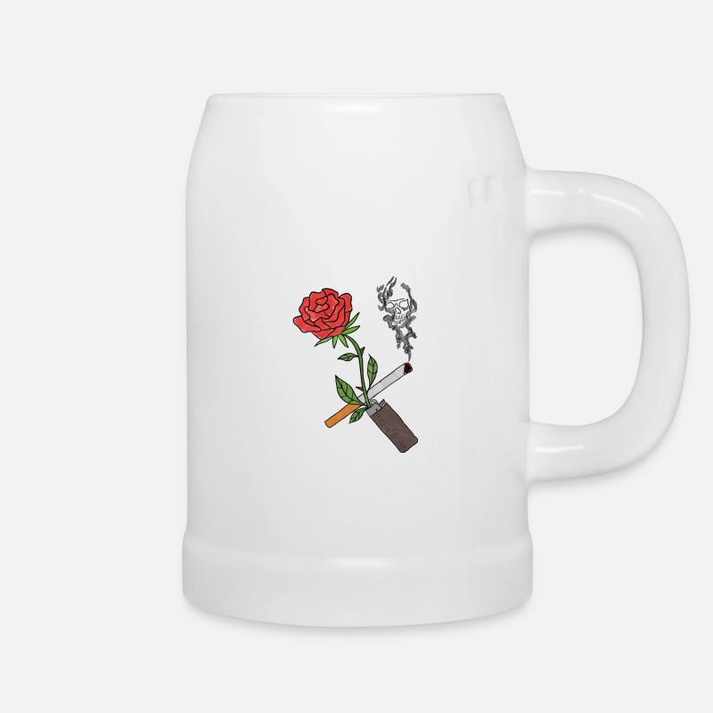 Brennende Rose - Bierkrug - Weiß
