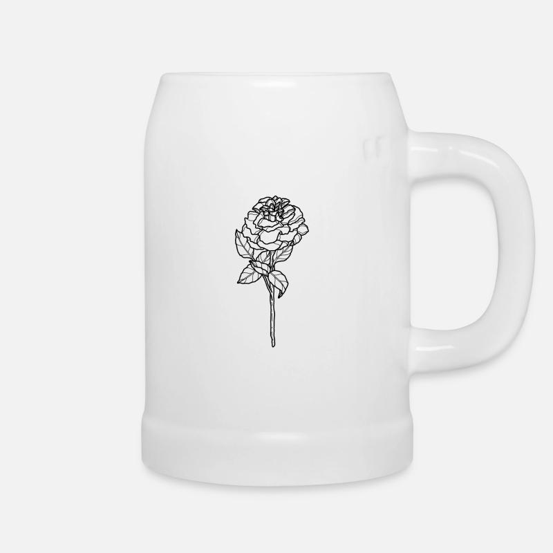 Rose fleur - Chope en céramique - blanc