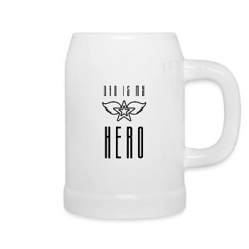 Dad is my Hero black - Beer Mug - white - Right