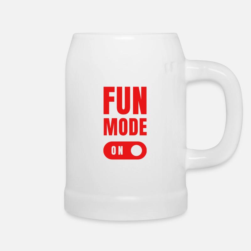 Fun mode on - Bierkrug - Weiß