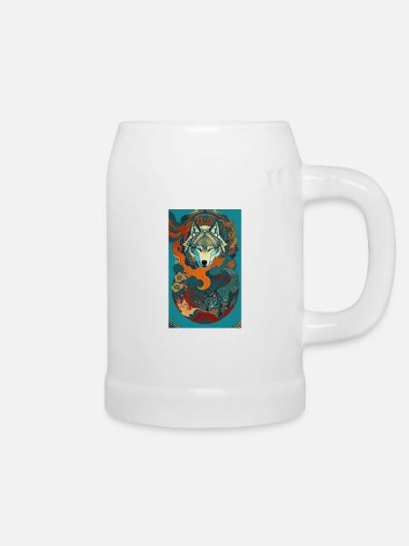 Wolf | Raubtier | Hund | Mystisch - Bierkrug - Weiß