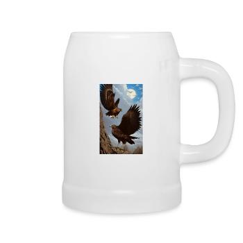 Aigle | Oiseaux | Liberté | Animaux - Chope en céramique - blanc - Droite