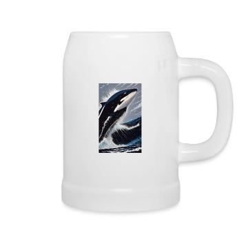 Orque | Baleine | Épaulard | Créature marine | Océan - Chope en céramique - blanc - Droite