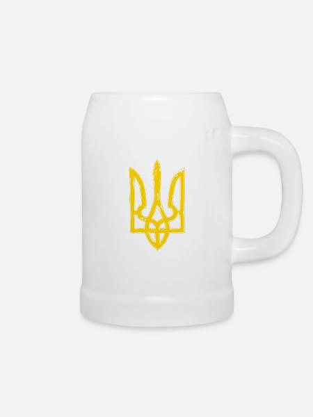 Trysub Ukraine Dreizack - Bierkrug - Weiß