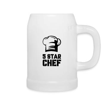 5 Star Chef - Beer Mug - white - Right