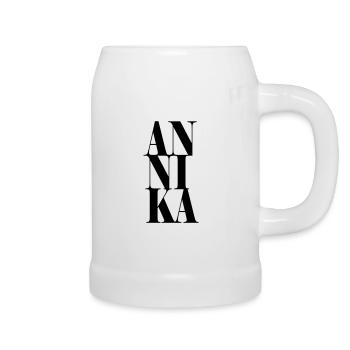 Annika Name Vorname Moderne Schrift Wort Art - Bierkrug - Weiß - Rechts
