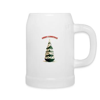 sapin de noel - Chope en céramique - blanc - Droite