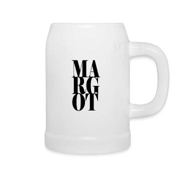 Margot Nom Prénom Police moderne Word Art - Chope en céramique - blanc - Droite
