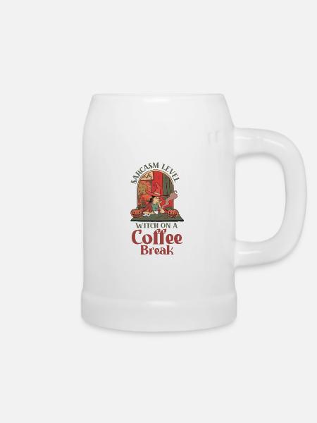 Anti-Halloween-Sarkastisch mit einer Kaffeepause - Bierkrug - Weiß