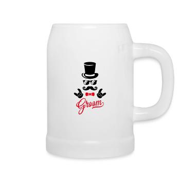 groom - Bierkrug - Weiß - Rechts