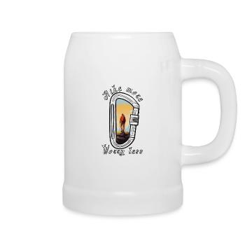 Hike more worry less - Hiking Carabiner - Beer Mug - white - Right