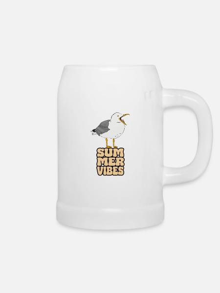 Möwe Summer Vibes - Bierkrug - Weiß