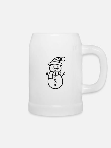 Schneemann - Bierkrug - Weiß
