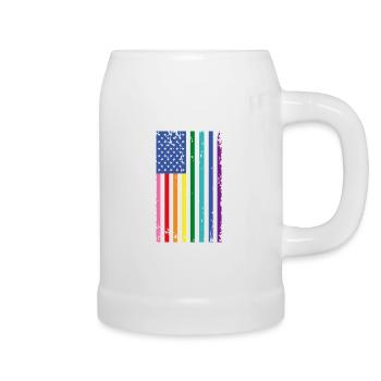 Drapeau arc-en-ciel des États-Unis - Chope en céramique - blanc - Droite
