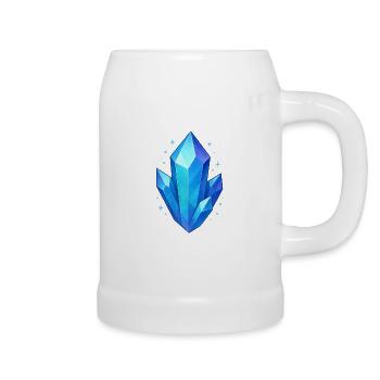 Blue Crystal Cluster - Beer Mug - white - Right