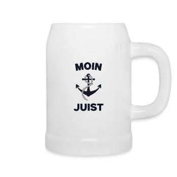 Moin Juist – Maritimes Anker-Design - Bierkrug - Weiß - Rechts