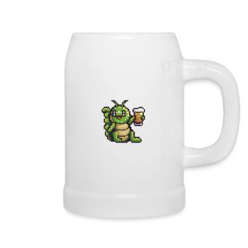 Wurm Bier Pixel - Bierkrug - Weiß - Rechts
