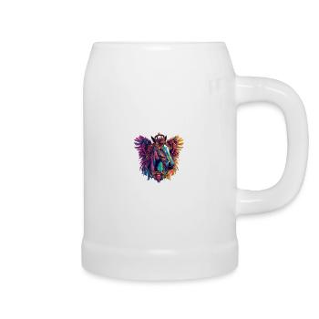 Horse Coat of Arms Portrait Colorful - Beer Mug - white - Right