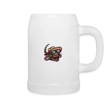 Wurm Lustig Sombrero - Bierkrug - Weiß - Rechts