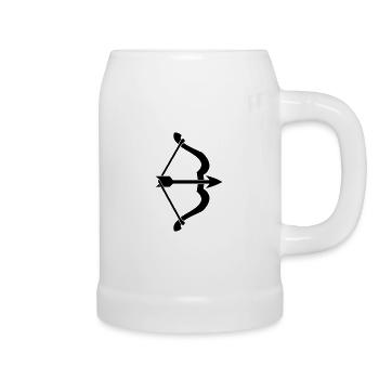 bow and arrow - Beer Mug - white - Right