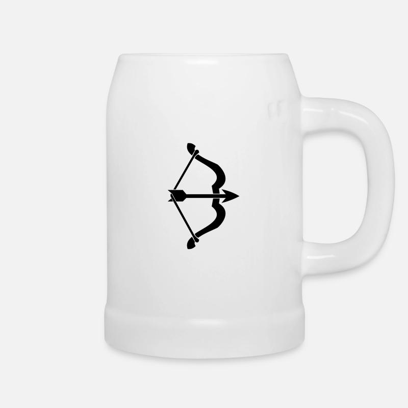 bow and arrow - Beer Mug - white