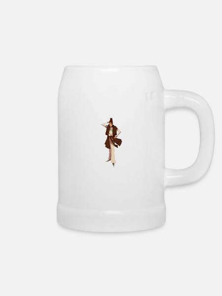 Charakter braun - Bierkrug - Weiß