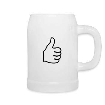 2541614 12405460 pouce - Chope en céramique - blanc - Droite