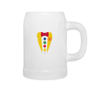 Mardi Gras clown costume carnival costume clown - Beer Mug - white - Right