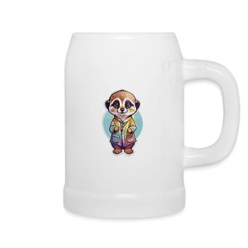 Surikat mignon enfant coloré - Chope en céramique - blanc - Droite