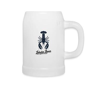 Humor Sea Crustacean Loves Lobster - Beer Mug - white - Right