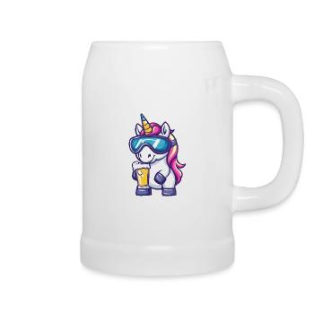 Bière après-ski Licorne - Chope en céramique - blanc - Droite