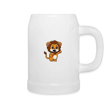 Mignon petit bébé lion - Chope en céramique - blanc - Droite