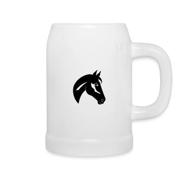 Pferd - Bierkrug - Weiß - Rechts