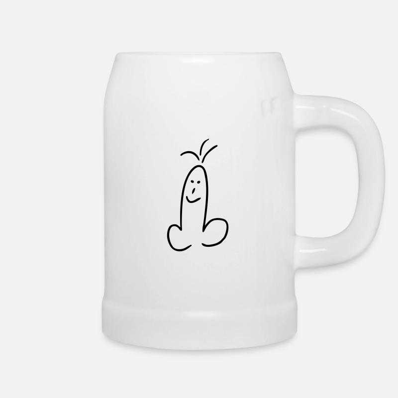 funny penis - Beer Mug - white