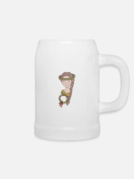 Mittelalter Mädchen - Bierkrug - Weiß