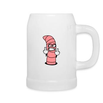 Böser Wurm Design - Bierkrug - Weiß - Rechts