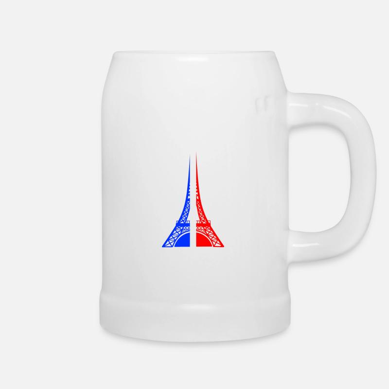 Tour Eiffel drapeau Français bleu blanc rouge - Chope en céramique - blanc