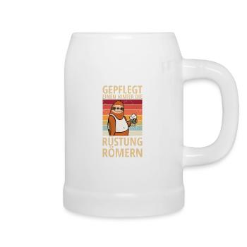 Faultier Spruch hinter die Rüstung Römern Bier - Bierkrug - Weiß - Rechts