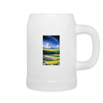 Landschaft mit 4 Bereichen, Generative KI - Bierkrug - Weiß - Rechts