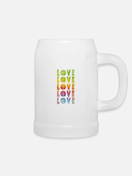 Love mit Farbverlauf - Bierkrug - Weiß