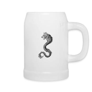 Dacian Draco Dacian Wolf Standarte - Bierkrug - Weiß - Rechts