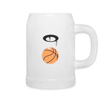 Basket-ball - Chope en céramique - blanc - Droite