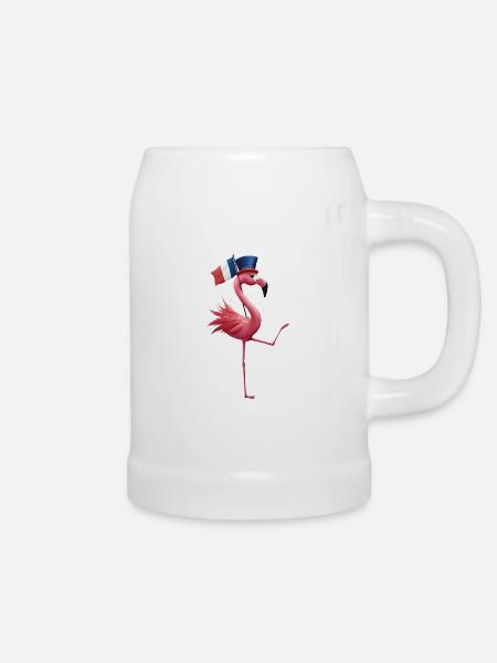 Flamingo - Bierkrug - Weiß