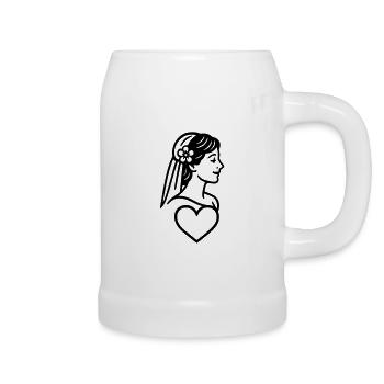 Die Braut - Bierkrug - Weiß - Rechts