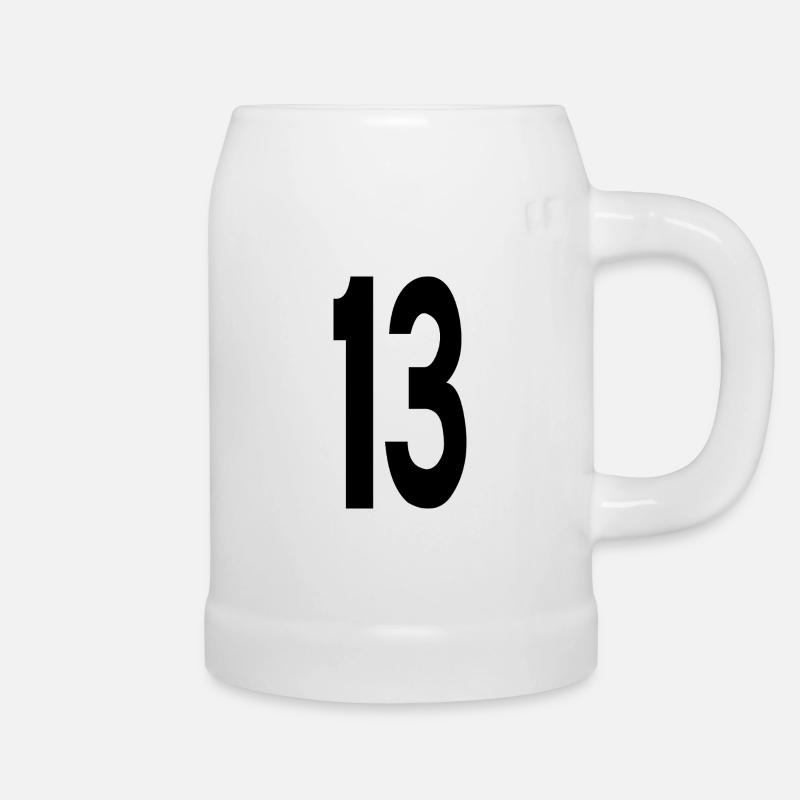 13 Black - Beer Mug - white