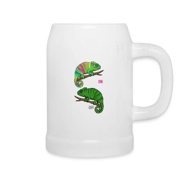 Caméléon sur Caméléon Off Drôle de Reptile Design - Chope en céramique - blanc - Droite